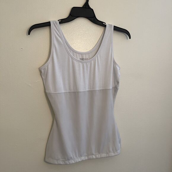 TEEZ HER Scoopneck Tummy Control Shapewear Slimming Tank Top, White- L - Picture 2 of 7